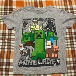 Kids Gray Minecraft Graphic T-Shirt